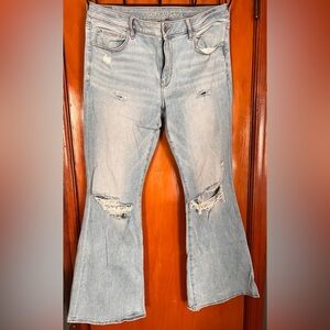Women’s American Eagle Distressed Low Rise Flare Jeans